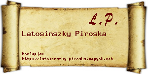 Latosinszky Piroska névjegykártya